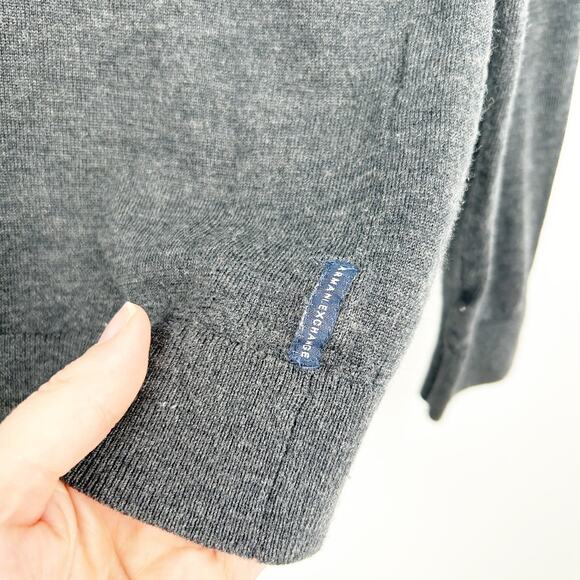 A/X Armani Exchange Womens 100% Merino Wool Pullover Knit Sweater Size L Gray - Picture 2 of 5